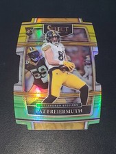 2021 Panini Select Pat Freiermuth RC Concourse Die Cut Green & Yellow Prizm #59
