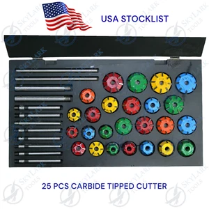 Juego de cortador de asiento de carburo de válvula inclinado 37 para Chevy, Ford.gmc, Caterpillar, Komtus - Imagen 1 de 3
