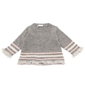 3919V maglione bimba IL GUFO lana grey wool sweater girl kid