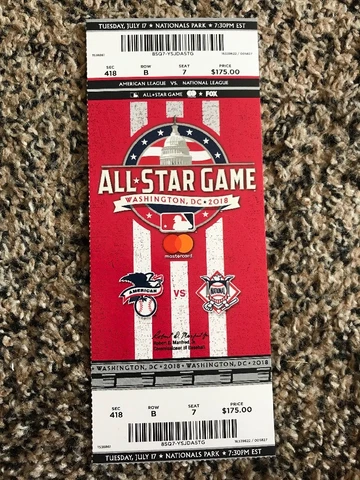 2018 MLB All Star Game TICKET STUB UNUSED MINT BASEBALL 7/17 AARON JUDGE HR Cover
