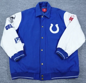 VTG Indianapolis Colts Jacket Men 4XL 2006 NFL Super Bowl Champions Wool Leather - Picture 1 of 23