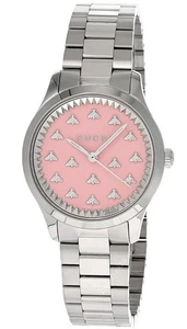 Reloj para mujer GUCCI G-Timeless 32MM cuarzo esfera rosa SS YA1265033 - Imagen 1 de 4