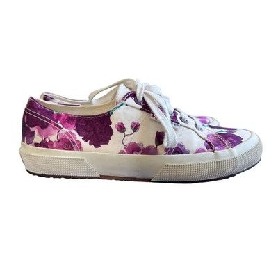 Superga Fantasia Collection Purple Floral Sneakers Size 37.5EU/ US 7 Boho/Preppy - Image 1 of 4