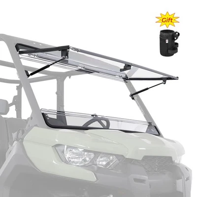PC parabrisas delantero completo abatible para Can Am Defender HD 5/HD8/HD10/MAX 2016-2026 Foto 1 de 4