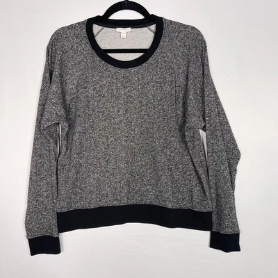 Sudadera Pullover Suave Joie Mediana M Gris Jaspeado Negra Cremallera Lateral Cuello Redondo Foto 1 de 4