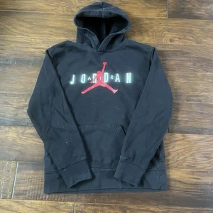 Air Jordan Hoodie Black Size Large 12-13 Years Size Old Youth Large - Picture 1 of 4