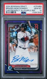 2024 Bowman Draft - Braden Montgomery 1st Purple Auto /250 - PSA 10 Gem Mint - Picture 1 of 2