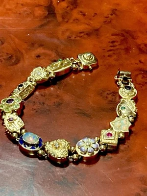 14K KURT GOLDSCHMIDT JEWELRY CO. SLIDE CHARM BRACELET 27.4 gr. - Image 1 of 4