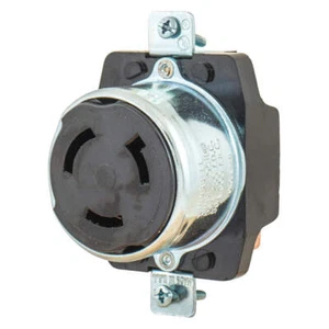 BRYANT 3771 Locking Receptacle,Black,600VAC/250VDC 49YX45 - Picture 1 of 2