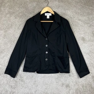 Marisa Christina Classics Jacket Womens Medium Black Button Cotton Blend- 6594 - Picture 1 of 11