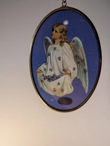 Via Vermont Artistry Glass Art Catcher 1993 Thomas Cathey ANGEL Sun Catcher. 56 - Imagen 1 de 7