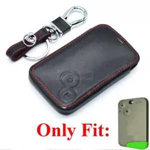 2 Button Remote Fob Bag Holder Leather Car Key Cover Case For Renault Scenic - Picture 1 of 10