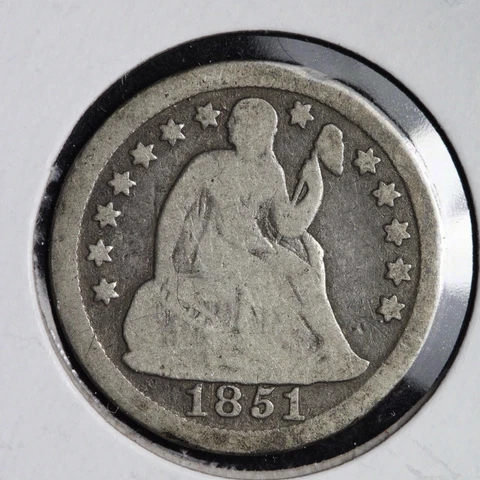 1851 Seated Liberty Silver Dime CHOICE VG E181 DACN Cover