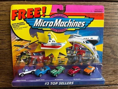 RARE TOP SELLERS #3 MICRO MACHINES BOAT PICKUP MIATA MUSTANG BEETLE DATSUN - Image 1 of 2