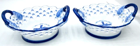 Delft Blue Hand Painted Baskets (5 In.) - Windmill - Holland Cover
