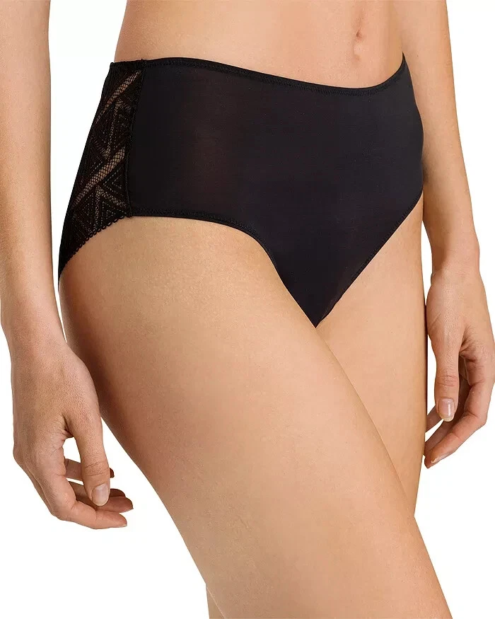 Hanro L125544 Womens Black Clia Mid Rise High Cut Briefs US Size S 38/40 - Image 1 of 1
