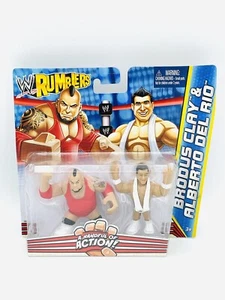 MATTEL WWE RUMBLERS ACTION FIGURES BRODUS CLAY & ALBERTO DEL RIO - Picture 1 of 2