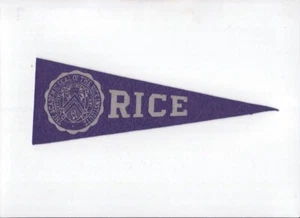 Vintage College Pennant Rice University Felt Banner Flag Mini 10 Inch - Picture 1 of 1