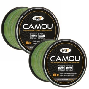 Carrete de camuflaje de línea de pesca a granel x 2 NGT 10 lb lucio de carpa camuflaje grueso mono - Imagen 1 de 1