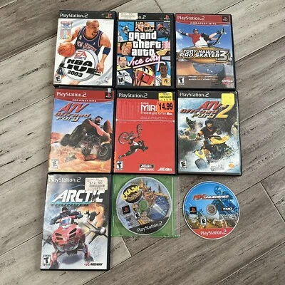 Playstation 2 PS2 Games Lot of 9 NBA GTA ATV Tony Hawk Crash MX Unleashed Sports - Image 1 of 4