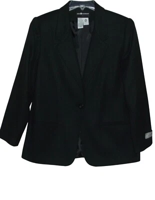 Sag Harbor Blazer Womens Size 12P 100% Pure New Wool Black Classic Jacket Lined - Image 1 of 4