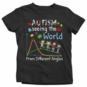Kids Autism T Shirt Seeing World Different Angles Shirt Autism Awareness Shirt C - Picture 1 of 17