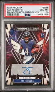 2023 Phoenix Zay Flowers Rookie RC Thunderbirds Auto Silver PSA 10 Gem Mint ๐ - Picture 1 of 3
