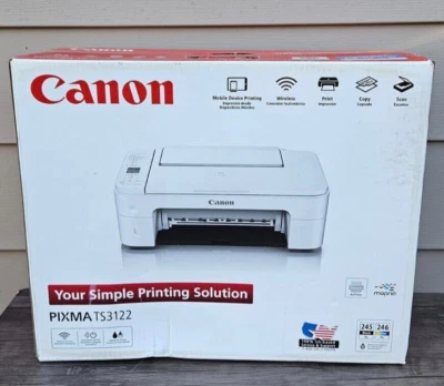 Impresora de inyección de tinta todo en uno inalámbrica Canon Pixma TS3122 (NUEVA CAJA TIENE ALGO DE DESGASTE) BB6 Foto 1 de 4
