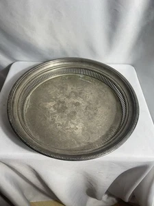 Towle Silverplate 6679 Round Gallery Tray 15” Ornate Etched Vintage Barware - Picture 1 of 7