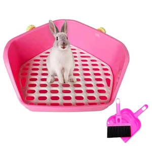 kathson Rabbit Litter Box Pet Toilet Cage Box Potty Trainer Corner with Small... - Picture 1 of 7
