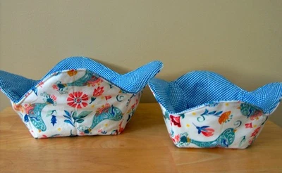 NEW HANDMADE MICROWAVABLE BOWL COZY, PIONEER WOMAN, MAZIE, CHOOSE SIZE