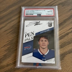 Josh Allen 2018 Donruss Pen Pals Rookie On Card Autograph. PSA NM-MT 8. - Picture 1 of 3