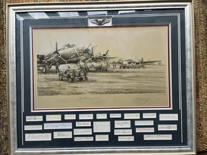 Robert Taylor “The Rising Mist” Print Signed 25 WW2 USAAF 8th Air Force Vets - Picture 1 of 5