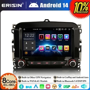 Android 14 8-Core 64GB Autoradio GPS DAB+DSP CarPlay per Fiat 500L Bluetooth 5.0 - Imagen 1 de 23