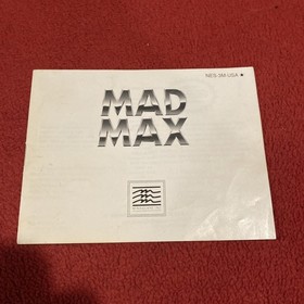 Mad Max Instruction Manual Only Nintendo Nes Authentic