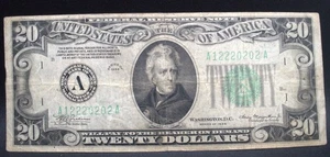 1934 Series $20 Federal Reserve Note Boston District No Problem Note - Picture 1 of 2