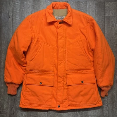 Vtg Walls Blizzard-Pruf Mens Large Orange Hunting Jacket Coat Quilted Insulated - Image 1 of 4