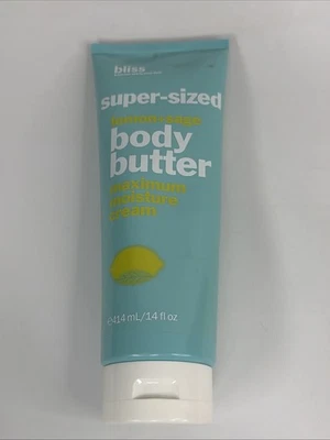 Bliss SUPER SIZED Lemon Sage Body Butter Maximum Moisture Cream 14oz New Sealed - Image 1 of 4