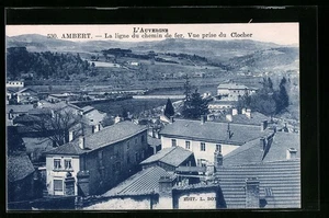 CPA Ambert, La ligne du chemin de fer, Vue prise du Clocher - Picture 1 of 2