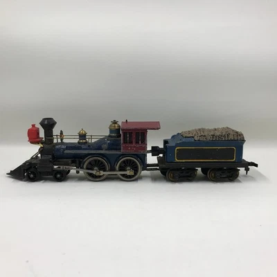 Mantua General 3960 Locomotive with Tender 3240 HO Scale Model Train Blue Red - Image 1 of 4