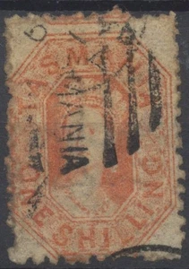 Tasmania Stamps 1871 1/- orange red perf 11.5 SG141 used CV £65 - Picture 1 of 3