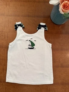 Girls Janie And Jack Size 5 Tank Sailboat Nautical EUC - Picture 1 of 5