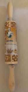13" Natural Wooden Embossing Rolling Pin-6 inch embossing surface - Picture 1 of 2