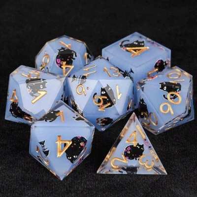 Resin Polyhedral 7-Die Dice Set for Table Games RPG Dice Gaming D&D Resin Dice  - Image 1 of 4