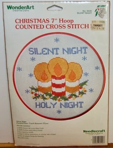 "Silent Night" WonderArt Christmas Traditions Counted Cross Stitch Kit New 7" - Picture 1 of 3