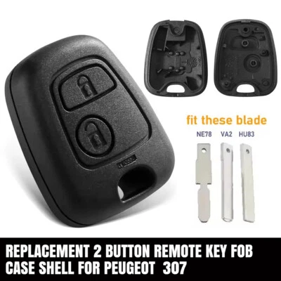 2 Button Remote Key Fob Case Shell For Peugeot 107 206 207 306 307 407 Citroen