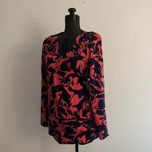 ENVOLTURA SUAVE ~ AZUL MARINO Y CORAL Envoltura sintética fruncida lateral TOP Talla 1X - Imagen 1 de 4