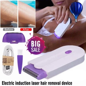 Silky Smooth Hair Eraser Painless Hair Remover Tool Sensor Light Safe USB Shaver - Picture 1 of 16