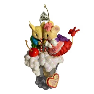 Vintage American Greetings Mice on a Root beer Float Christmas Ornament - Picture 1 of 7