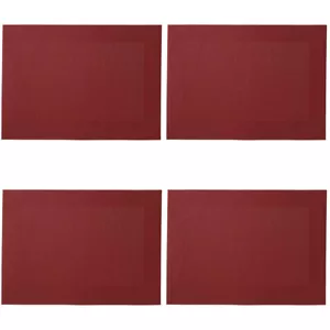 4x Maxwell & Williams Placemat Kitchen Table Protector Mat Wide Border 45cm Red - Picture 1 of 2